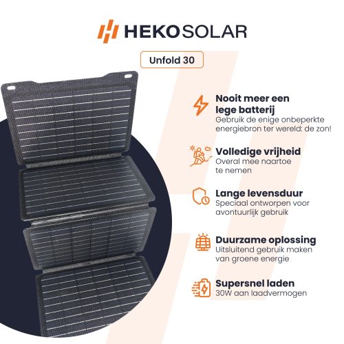 heko solar unfold 30 portable solar panel specificaties