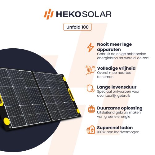 heko solar unfold 100 portable solar panel en solar charger draagbaar zonnepaneel