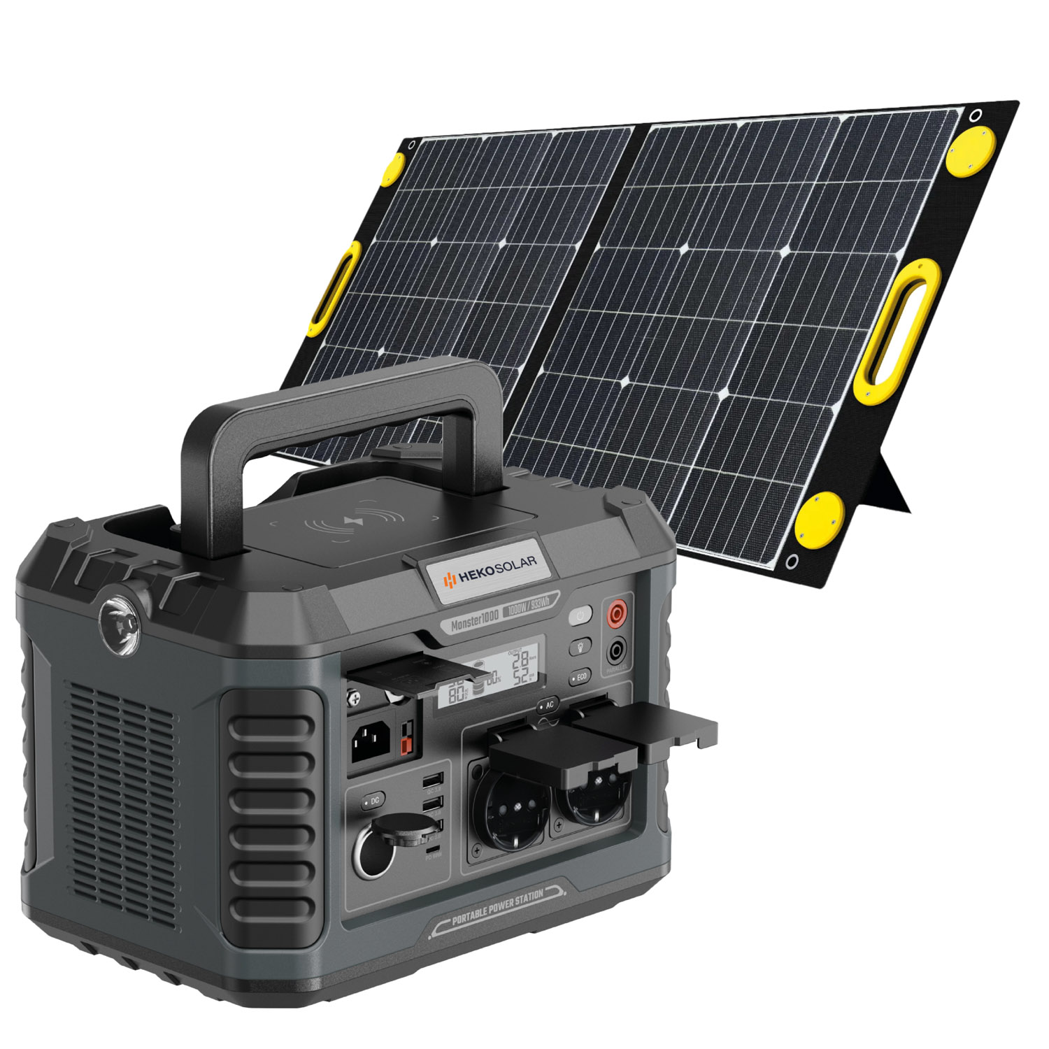 powerstation en portable solar panel master 1000 en unfold 100