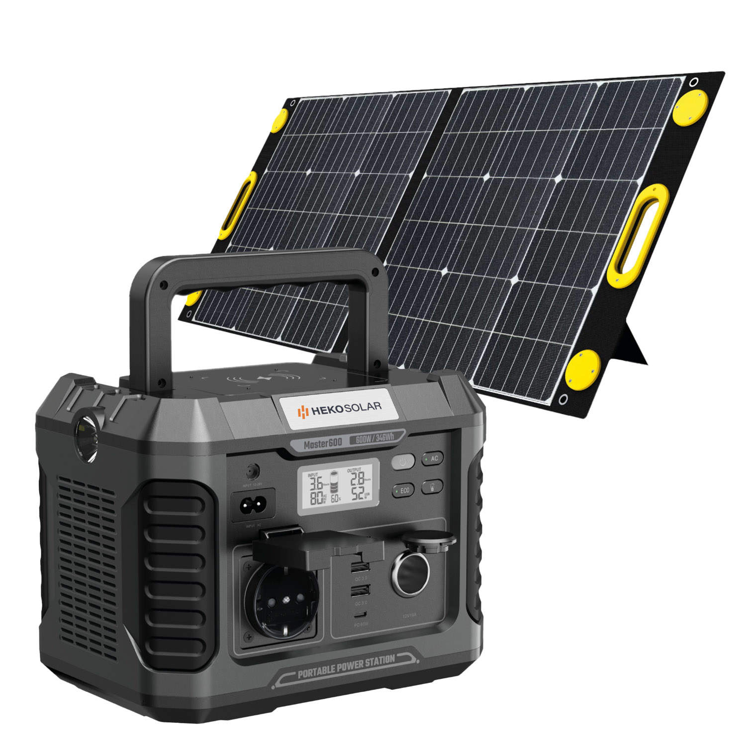 Heko Solar - Master 600 & Unfold 100-20 portable solar panel powerstation